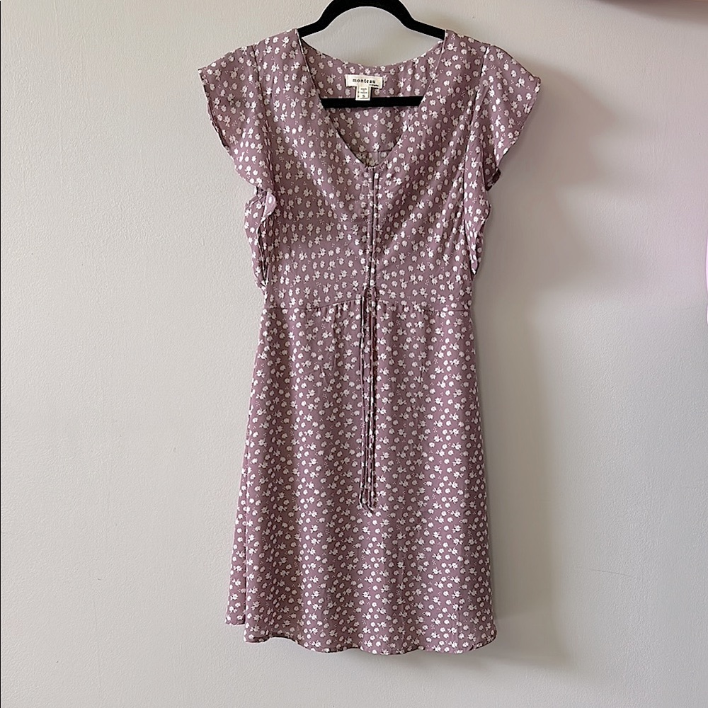 Monteau Pink Flutter Sleeve Sundress
